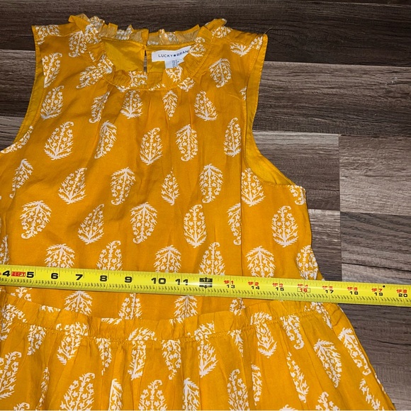Lucky Brand Women’s Yellow Boho Printed Summer Sun Tea Dress Cocktail Dress - Picture 2 of 4